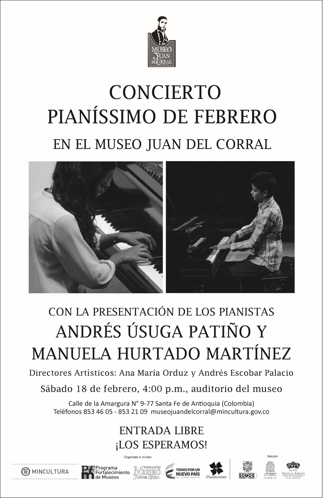 Afiche concierto PIANÍSSIMO DE FEBRERO