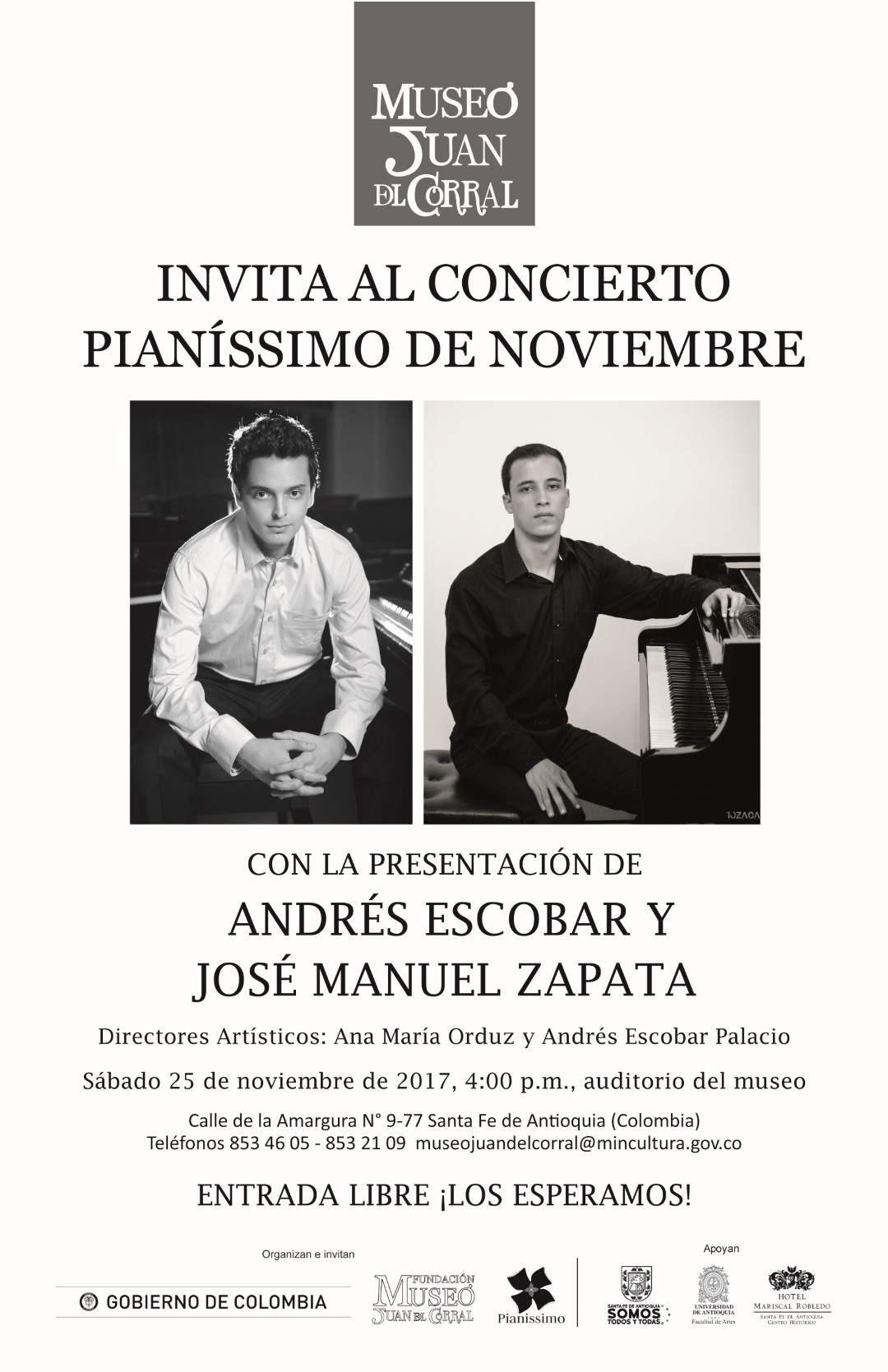Afiche concierto PIANÍSSIMO DE NOVIEMBRE